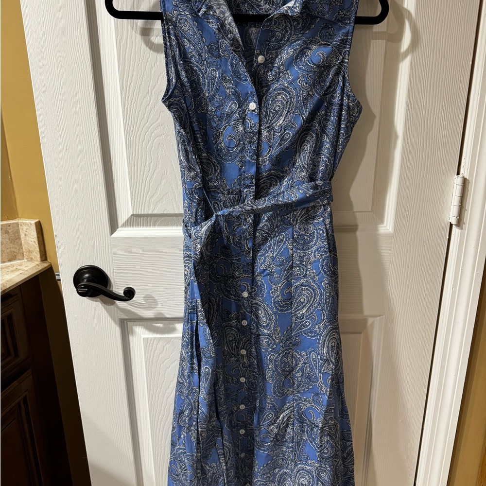Paisley Blue Sleeveless Dress